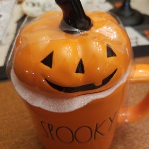 Rae Dunn Halloween Spooky Mug with Pumpkin Top